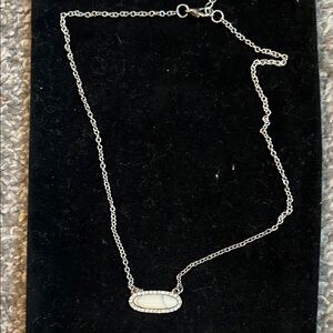 Sterling Silver White Stone Pendant Necklace
